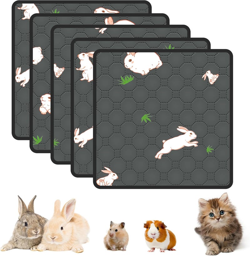 MODESLAB 5-Pack Guinea Pig Cage Liner, 12in x 12in Fast Absorption Washable Bedding Pee Pads for Dogs Puppy Rabbit Small Animal Cage Mat, Leakproof & Non-Slip - Image 1